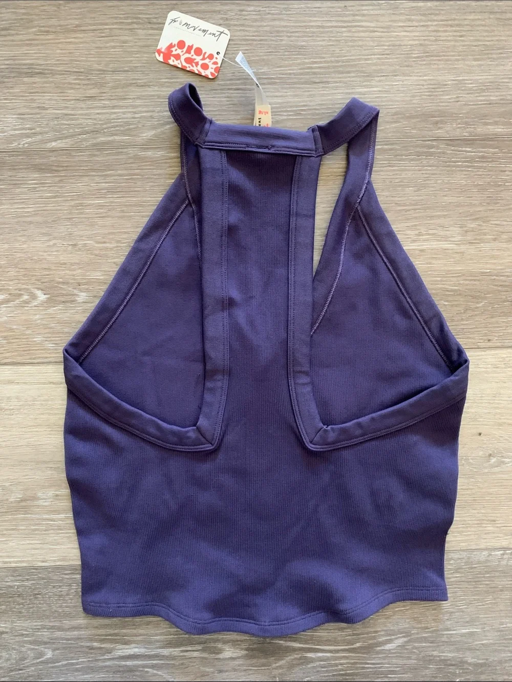 FP MOVEMENT All Clear V Neck Cami Racerback Tank Top NWT Graphite Purple